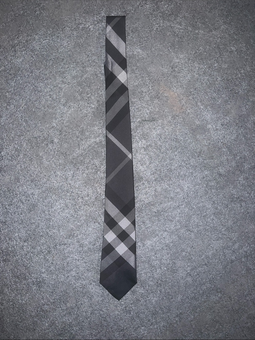 Burberry Black and Gray Plaid Men's Tie